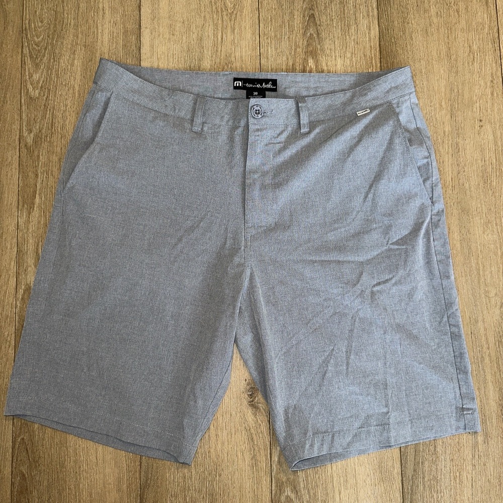 Travis Mathew‎ Golf Shorts Mens Size 38 Light Gray Lightweight Stretch Athletic